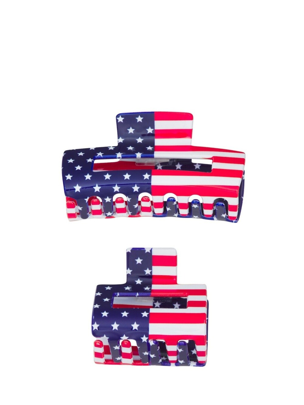 * Celebrate Together Women's Girls 2-Piece Flag Hair Claw Clips Red White Blue